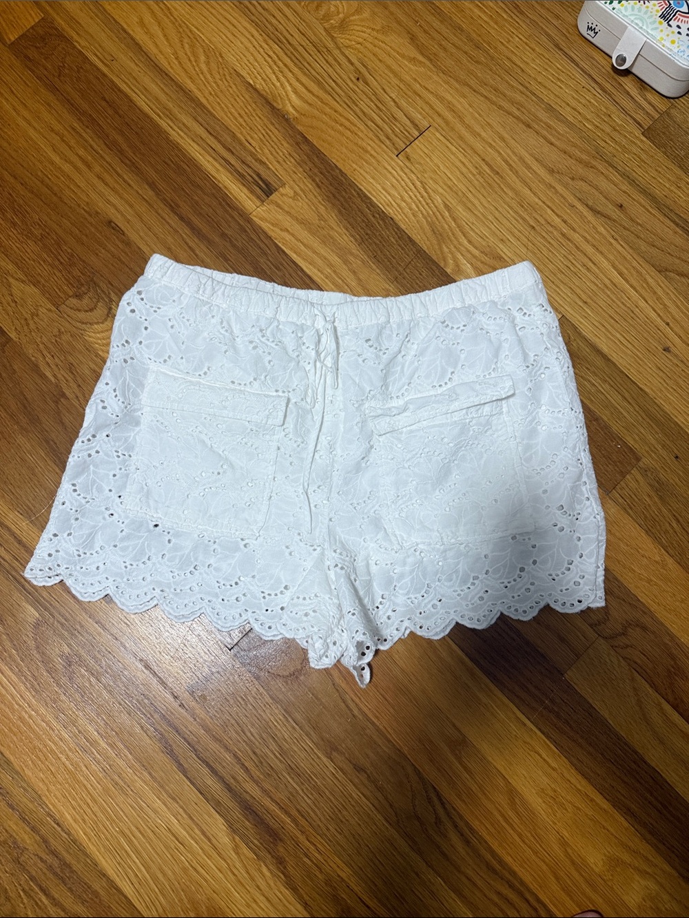 Habitual White Eyelet Scalloped Shorts